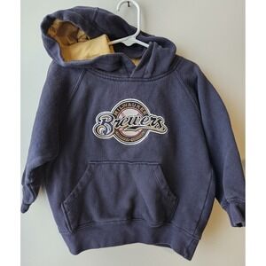 Milwaukee Brewers Kids Hoodie Size 4 Navy Blue MLB Genuine Merchandise